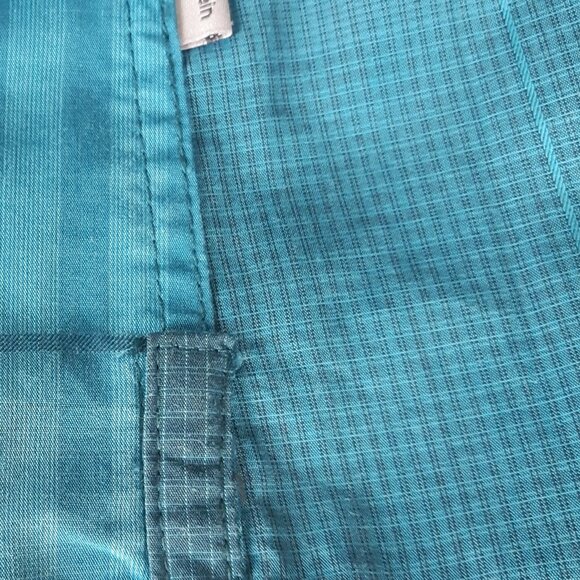 CALVIN KLEIN  SZ L Slim Fit 100% Cotton Blue Plaid LS Men's Button Up Shirt - Picture 12 of 16